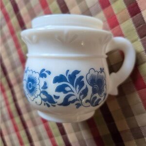Vintage Avon delft blue milk glass jar